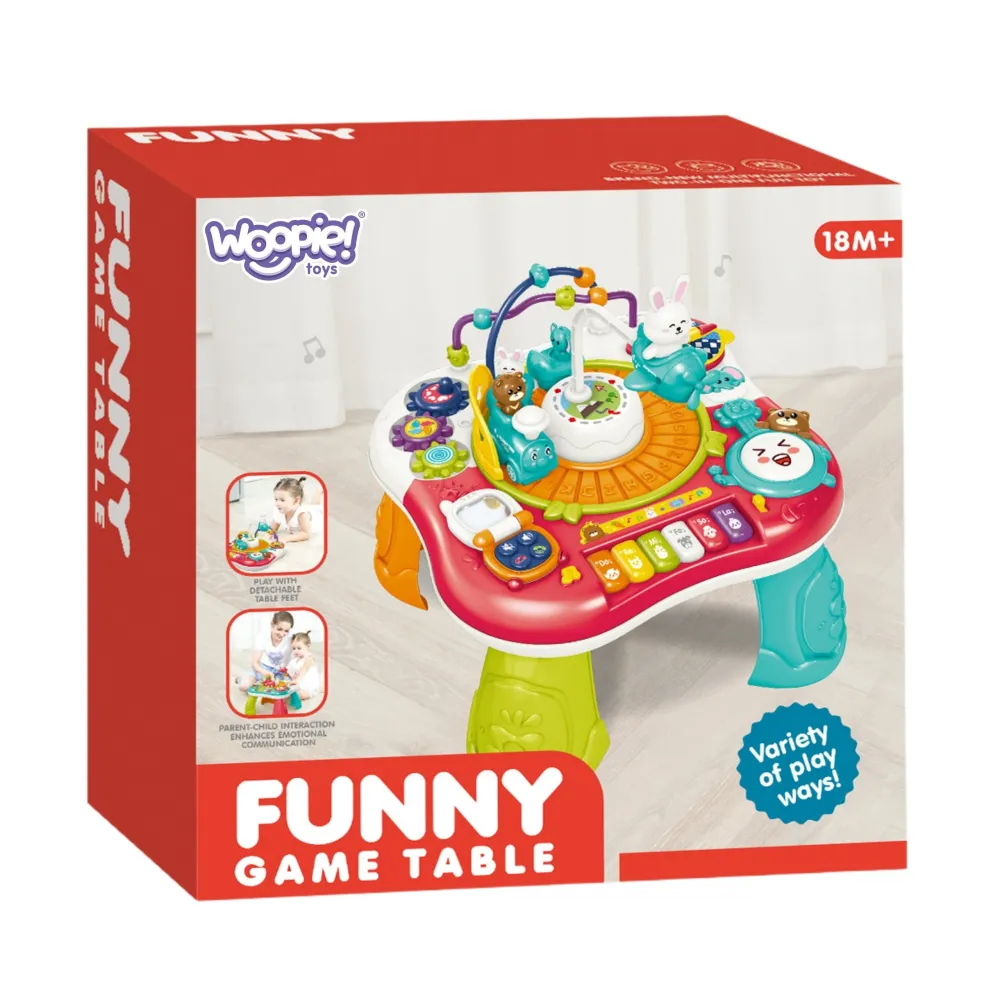 Interaktyvus mokomasis stalas su pianinu su garsais WOOPIE BABY 2-in-1-Žaislai, Kūdikiams, Žaislai mažyliams (iki 4 m.