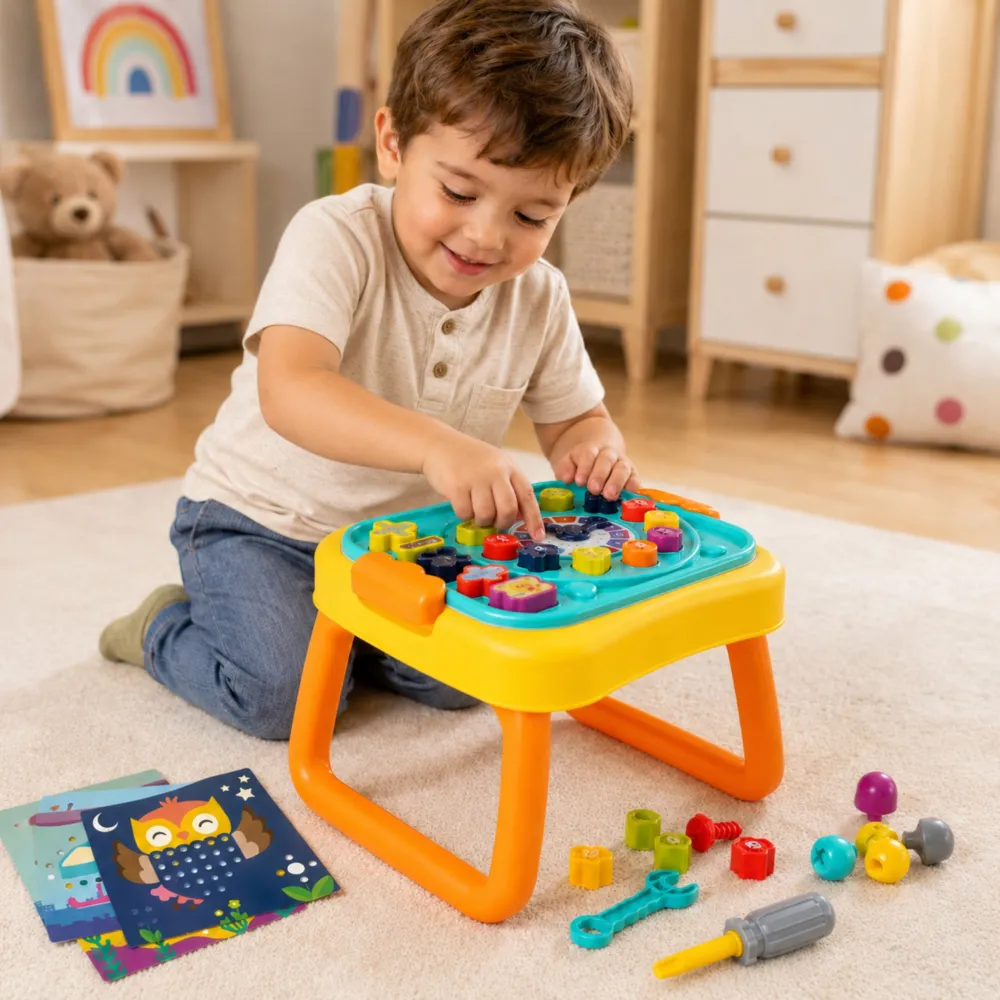 Interaktyvaus mokomojo stalo dirbtuvės WOOPIE 3-in-1 lenta-Žaislai, Kūdikiams, Žaislai mažyliams (iki 4 m.