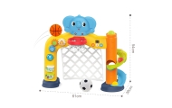 Interaktyvus sporto centras WOOPIE BABY 2in1: vartai ir krepšinio lankas su drambliuku-Žaislai, Kūdikiams, Žaislai mažyliams (ik