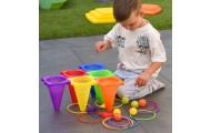 WOOPIE Garden Game Set 3 in 1 Throw at the Target Cones Hoops Bags 30 pcs.					