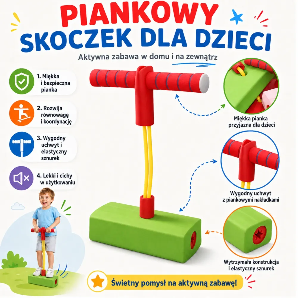 Sportinis žaislas WOOPIE Pogo Jumper, žalios sp.