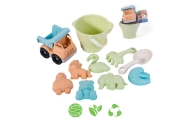 WOOPIE GREEN Sand Bucket Set with Car 11 pcs. BIODEGRADABLE ORGANIC MATERIAL					