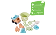WOOPIE GREEN Sand Bucket Set with Car 11 pcs. BIODEGRADABLE ORGANIC MATERIAL					