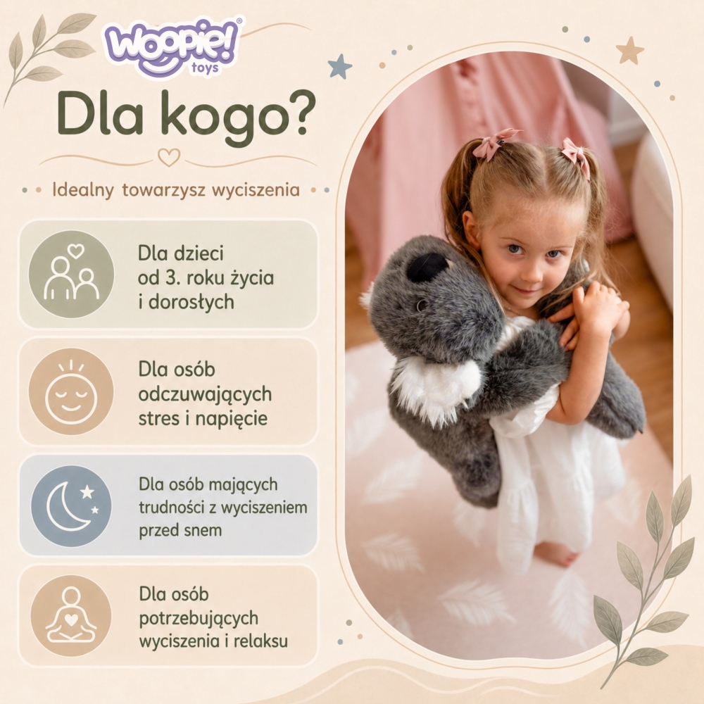 WOOPIE Koala Anti-Stress Sensory Weighted Plush Toy 65cm 1500g					