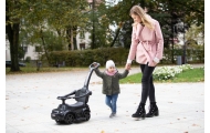 Paspiriama mašinėlė su rankena - 614R - guminiai ratai -RED