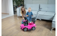 Paspiriama mašinėlė su rankena - 614R - guminiai ratai -RED