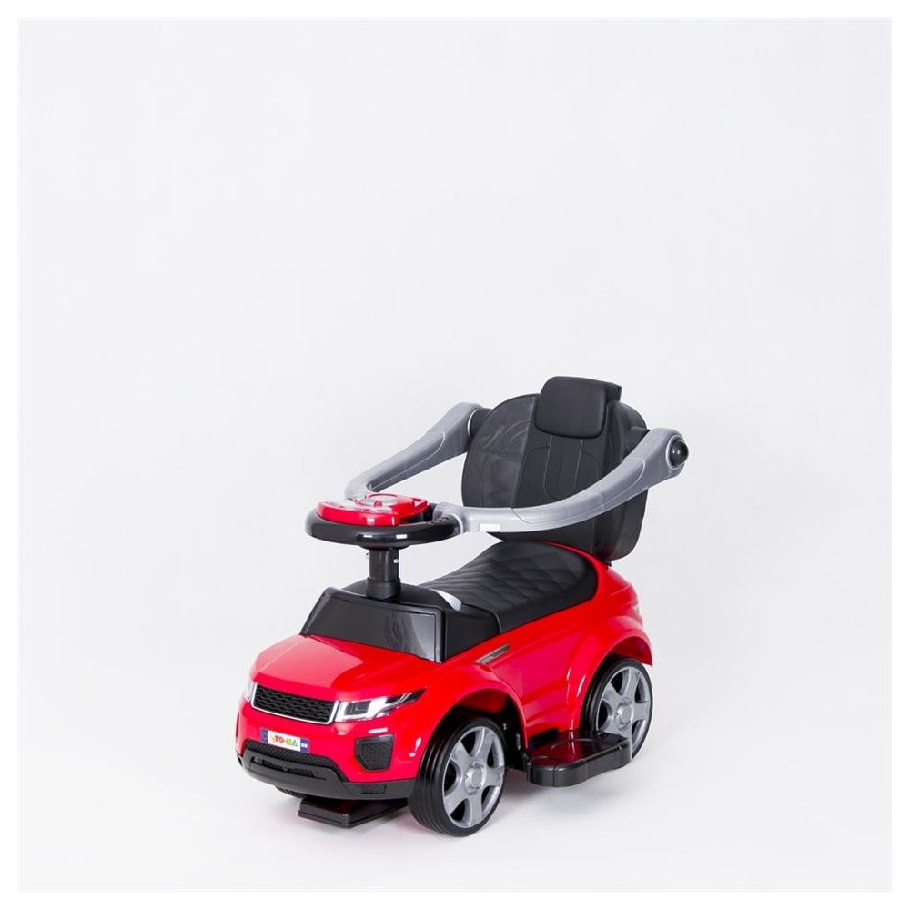 Ride-on car with handle - 614R - rubber wheels -RED