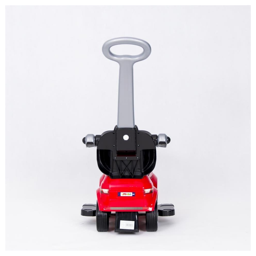 Paspiriama mašinėlė su rankena - 614R - guminiai ratai -RED