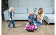 Paspiriama mašinėlė su rankena - 614R - guminiai ratai - BALTAS
