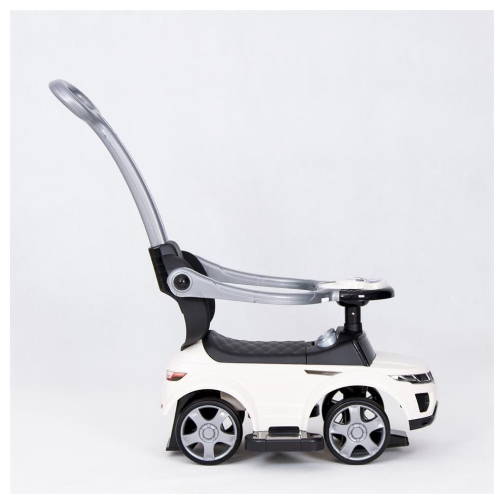 Ride-on car with handle - 614R - rubber wheels - WHITE