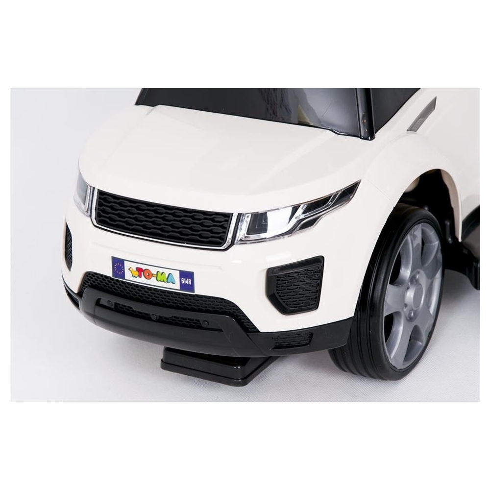 Ride-on car with handle - 614R - rubber wheels - WHITE
