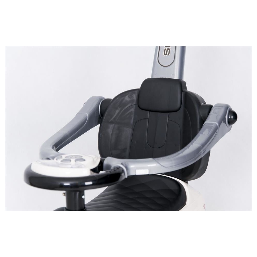 Ride-on car with handle - 614R - rubber wheels - WHITE