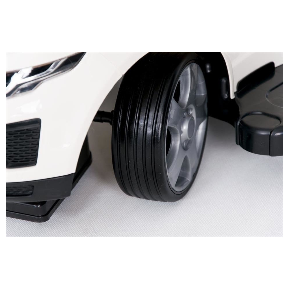 Ride-on car with handle - 614R - rubber wheels - WHITE