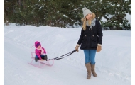 Sled metal with  handle to push - KUBUŚ - GREY