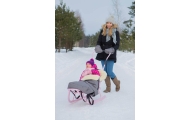 Sled metal with  handle to push - KUBUŚ - GREY