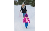 Sled metal with  handle to push - KUBUŚ - GREY