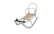 Sled metal with  handle to push - KUBUŚ - GREY