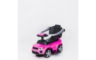 Ride-on car with handle - 614R - rubber wheels - PINK/BLACK