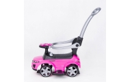Ride-on car with handle - 614R - rubber wheels - PINK/BLACK