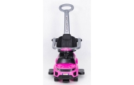 Ride-on car with handle - 614R - rubber wheels - PINK/BLACK