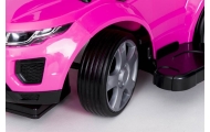 Ride-on car with handle - 614R - rubber wheels - PINK/BLACK