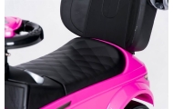 Ride-on car with handle - 614R - rubber wheels - PINK/BLACK