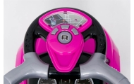 Paspiriama mašinėlė su rankena - 614R - guminiai ratai - PINK/BLACK