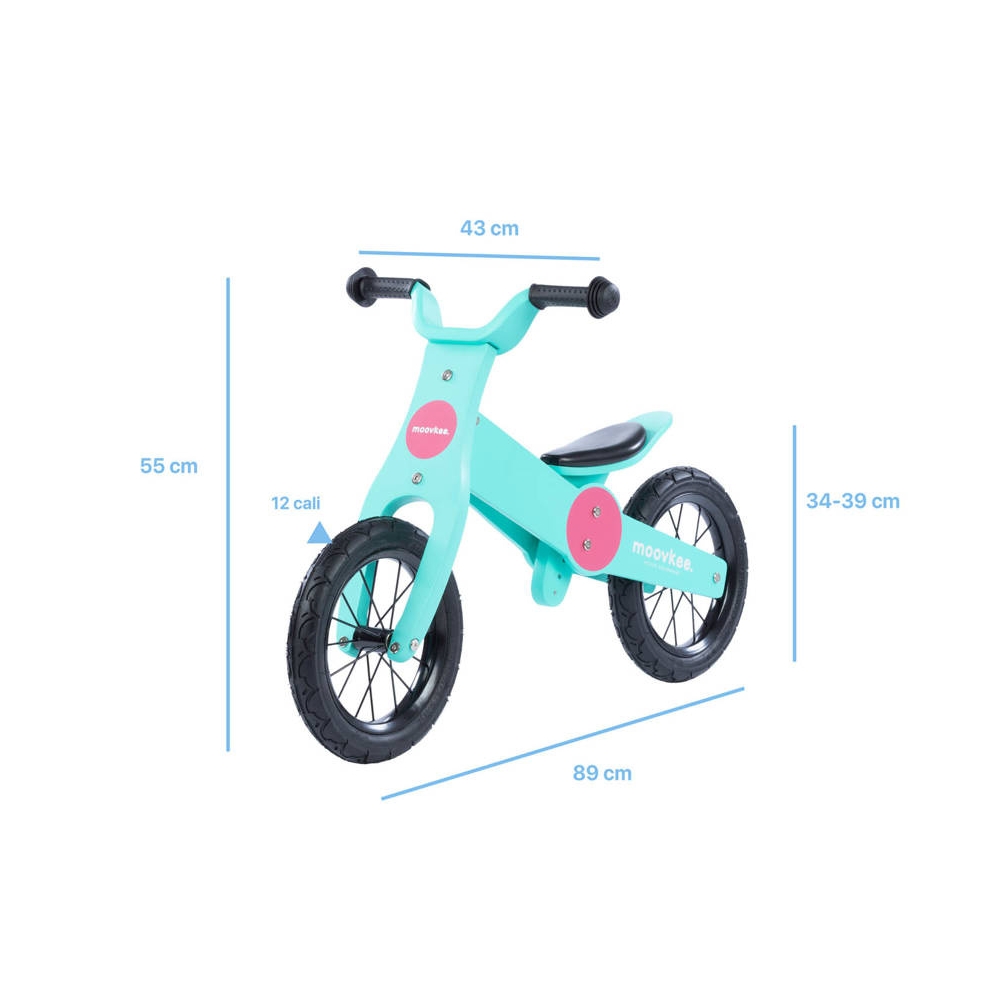 Balance Bike - Wooden - 0C074 - JACK - SWEET PINK & BABY BLUE - MOOVKEE