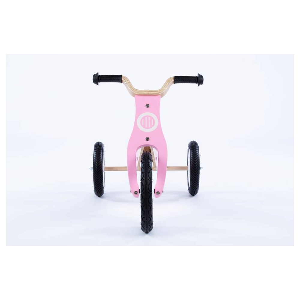 Tricycle - Balance Bike - Wooden - 2in1 - 0C075 - JANE - NATURAL WOOD & SWEET PINK - MOOVKEE.