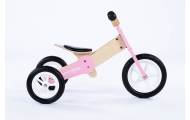 Tricycle - Balance Bike - Wooden - 2in1 - 0C075 - JANE - NATURAL WOOD & SWEET PINK - MOOVKEE.