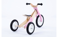 Tricycle - Balance Bike - Wooden - 2in1 - 0C075 - JANE - NATURAL WOOD & SWEET PINK - MOOVKEE.