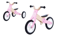 Tricycle - Balance Bike - Wooden - 2in1 - 0C075 - JANE - NATURAL WOOD & SWEET PINK - MOOVKEE.