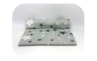 Diaper - 20597- TETRA PRINT - EGA - GWIAZDKI - WHITE/GREY- size 70x80 cm