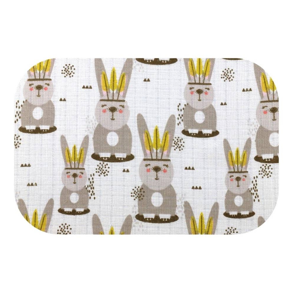 Diaper - 25066 - TETRA PRINT - EGA - KRÓLIK INDIANIN  - size 70x80 cm