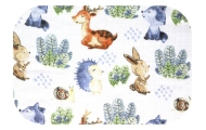 Diaper - 26353- TETRA PRINT - EGA - JEŻ I LIS - BLUE - size 70x80 cm