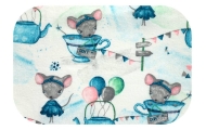 Sauskelnės - 25462 - FLANNEL PRINT - EGA - MYSZKA W FILIŻANA - BLUE/PINK - dydis 70x80 cm