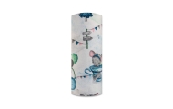 Diaper - 25462  - FLANNEL PRINT - EGA - MYSZKA W FILIŻANCE- BLUE/PINK - size 70x80 cm
