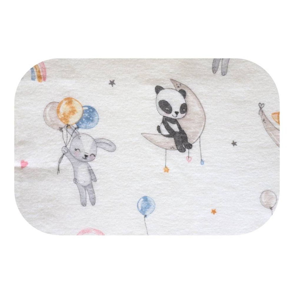 Sauskelnės - 25950 - FLANELINIS PRINTAS - EGA - PANDA Mėnulyje - dydis 70x80 cm
