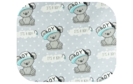 Sauskelnės - 17542 - FLANNEL PRINT - EGA - BOY - GREY - dydis 70x80 cm