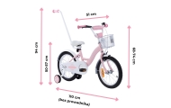Dviratis - XXV - TOMABIKE 16" - PLATININIS - ŠVIESIAI ROŽINIS