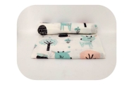 Diaper - 22676 - FLANNEL PRINT - EGA -  JELONEK - WHITE - size 70x80 cm