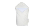 Swaddling blanket with hood - 631 - MINKY - ECRU