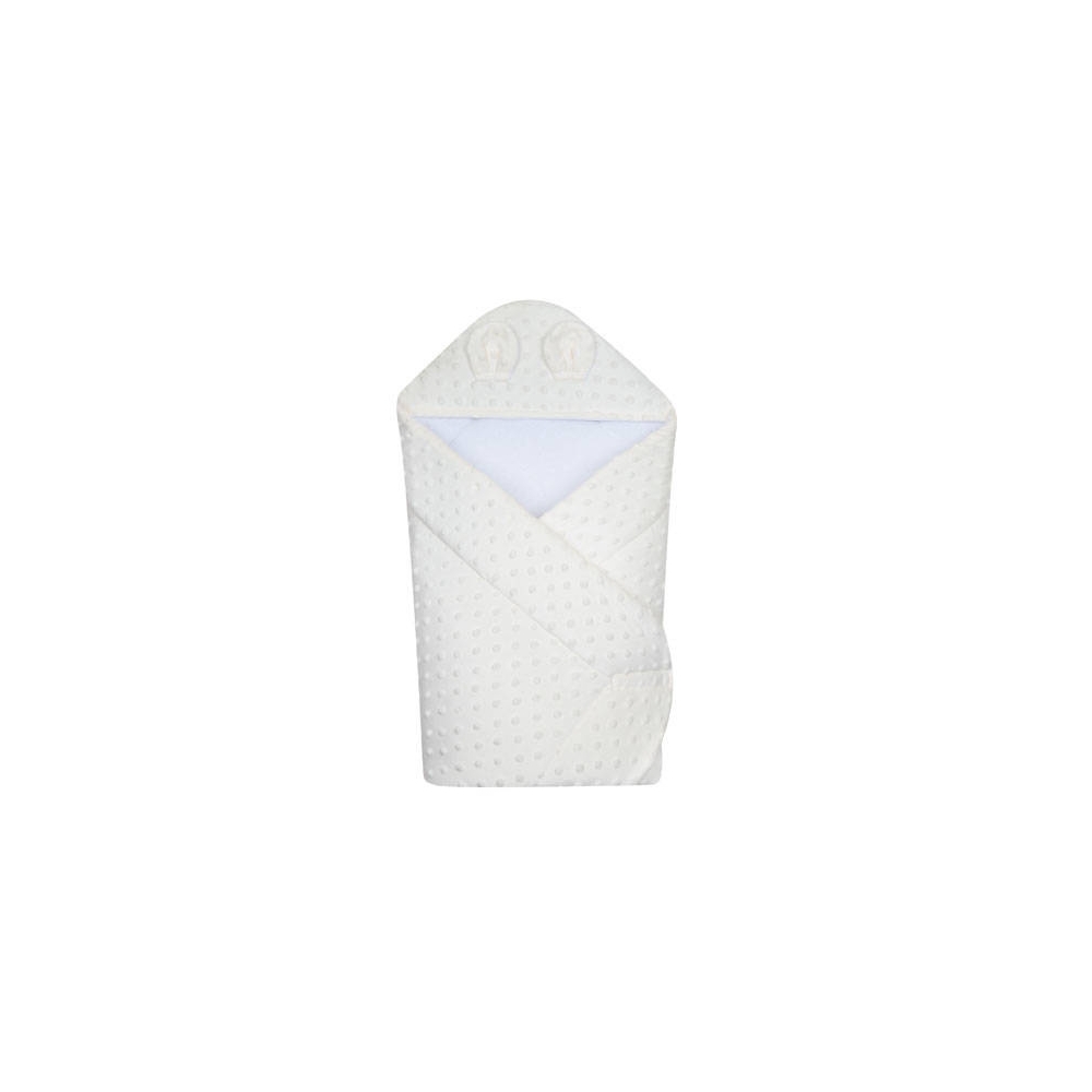 Swaddling blanket with hood - 631 - MINKY - ECRU