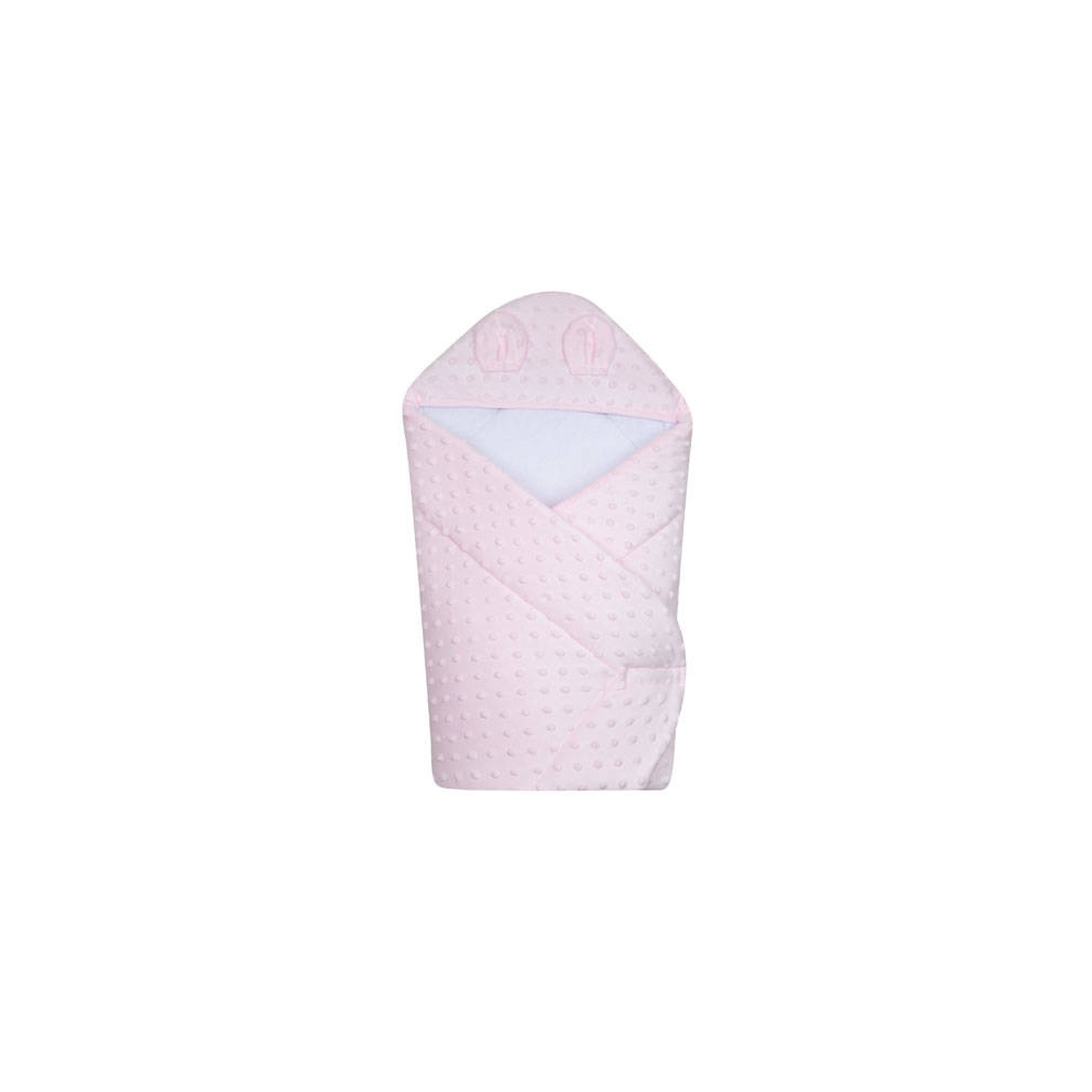 Swaddling blanket with hood - 631 - MINKY - PINK