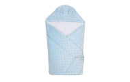 Swaddling blanket with hood - 631 - MINKY - BLUE