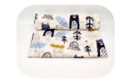 Diaper - 22973 - TETRA PRINT - EGA - BOBRY - BLUE  - size 70x80 cm