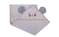 Bathing cover - 322 - TERRY - SOFT/CORAL  - MIŚ - size 100x100 - WHITE