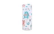 Diaper - 20269  - FLANNEL PRINT - EGA - ZWIERZĘTA LEŚNE - TURKUS /BEIGIE- size 70x80 cm