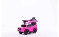 Ride-on car wiht handle - 653 - rubber wheels - eco-leather - MERCEDES G350D - PINK