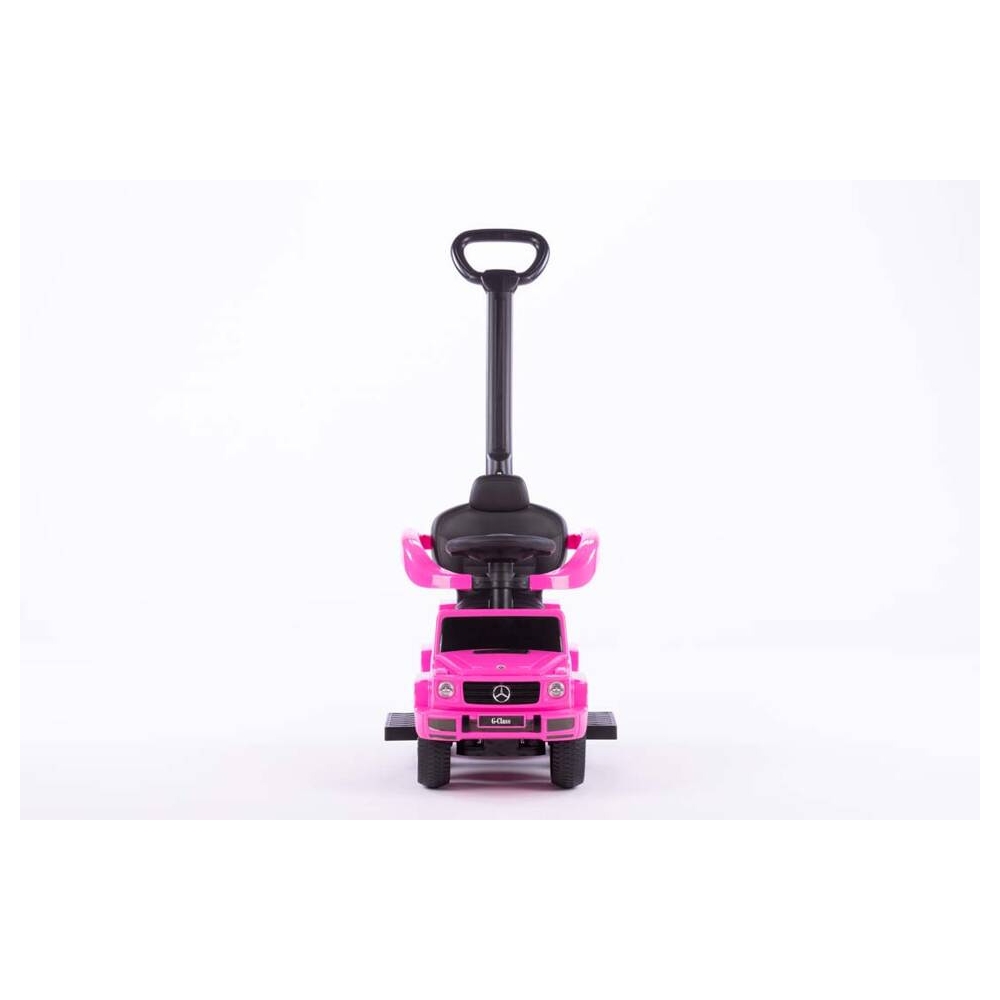 Ride-on car wiht handle - 653 - rubber wheels - eco-leather - MERCEDES G350D - PINK